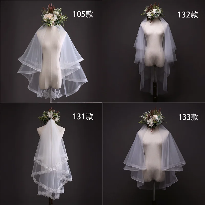 SERMENT Lace Bridal Veil 2019 Ivory White Veil Single Layer Flower Bead String 100 Cm Shawl Veil Wedding Accessories SERMENT Lace Bridal Veil 2019 Ivory White Veil Single Layer Flower Bead String 100 Cm Shawl Veil Wedding Accessories