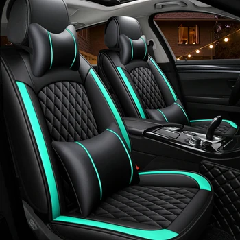 

PU Leather Auto Car Seat Covers Universal Size Automobile Covers For Toyota Hyundai Kia Lexus BMW Waterproof 4 Color Deluxe G