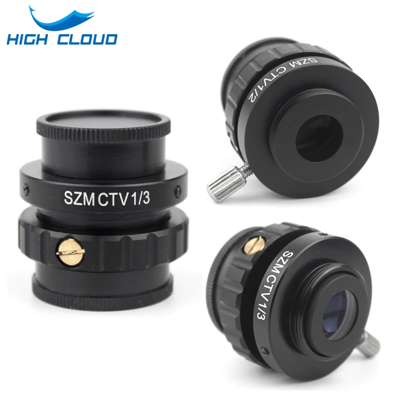 Microscope Adapter 1/2 1/3 1X 0.3X 0.5X C mount Lens Adapter For Trinocular Stereo Microscope HDMI VGA USB Video Camera