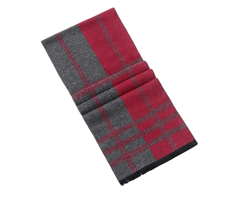 Autumn Model Feeling Scarves Men Vintage Tartan Scarf Men's Winter Warm Wool Neckerchief Luxury Cashmere Shawl Wrap New