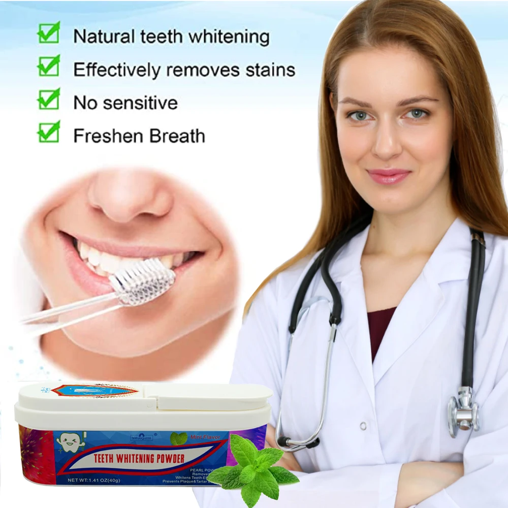 Teeth Whitening Powder 40 Grams Teeth Whitening Powder Remove Plaque Stains Brighten Teeth Oral Hygiene