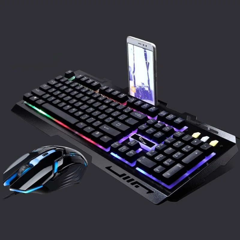 

ZHUIGUANGBAO G700 usb rgb Backlight Cable Opto-electronic Game Mouse Keyboard Set, Keyboard Wire Length: