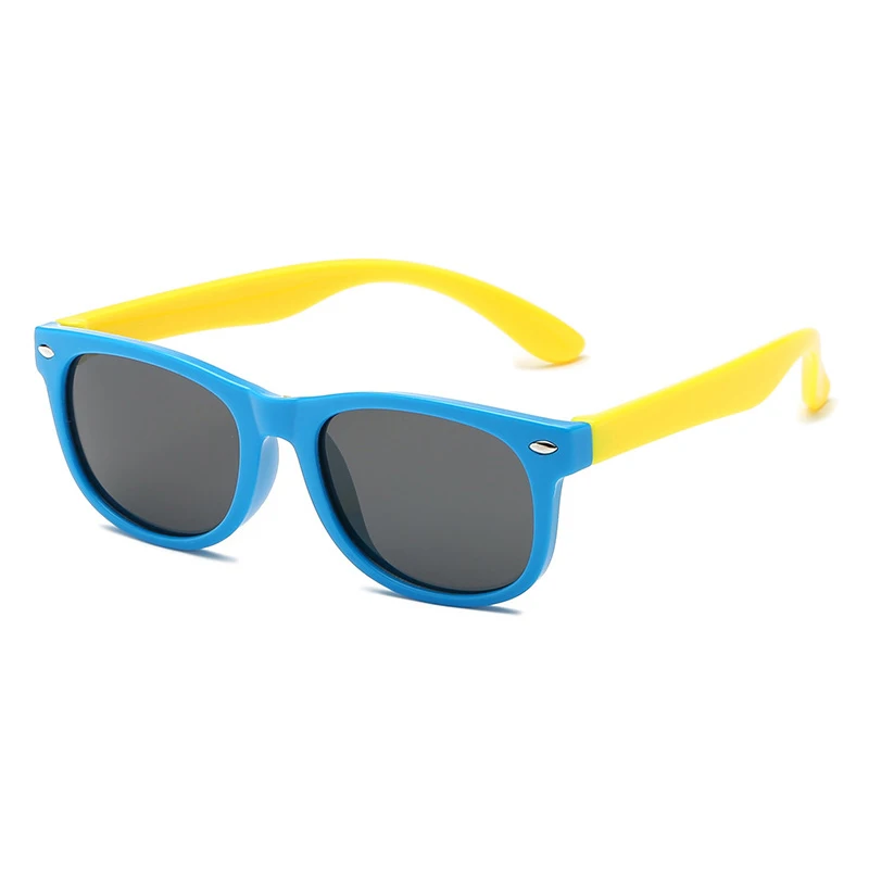 VKUES Детские поляризованные солнцезащитные очки детские гибкие зеркальные оттенки красочные силиконовые очки для девочек и мальчиков защитные антибликовые UV400 - Цвет линз: J-R01-C10