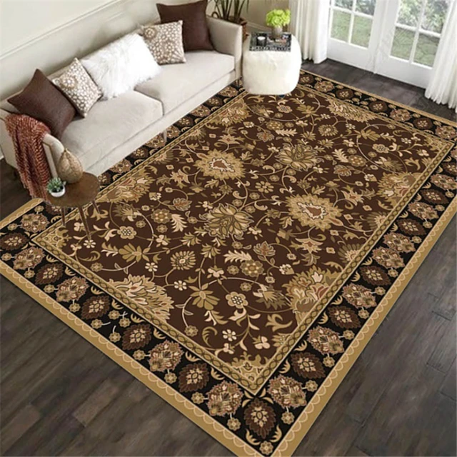 Vintage Persian Ethnic Brown Carpet Carpets For Living Room Bedroom Rugs Decorate Home Carpet Non-slip And Anti-wrinkle Rugs 4
