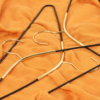 

5 Pcs Metal Hangers Multi-function Drying Racks for Home Cabinet (Black Golden)