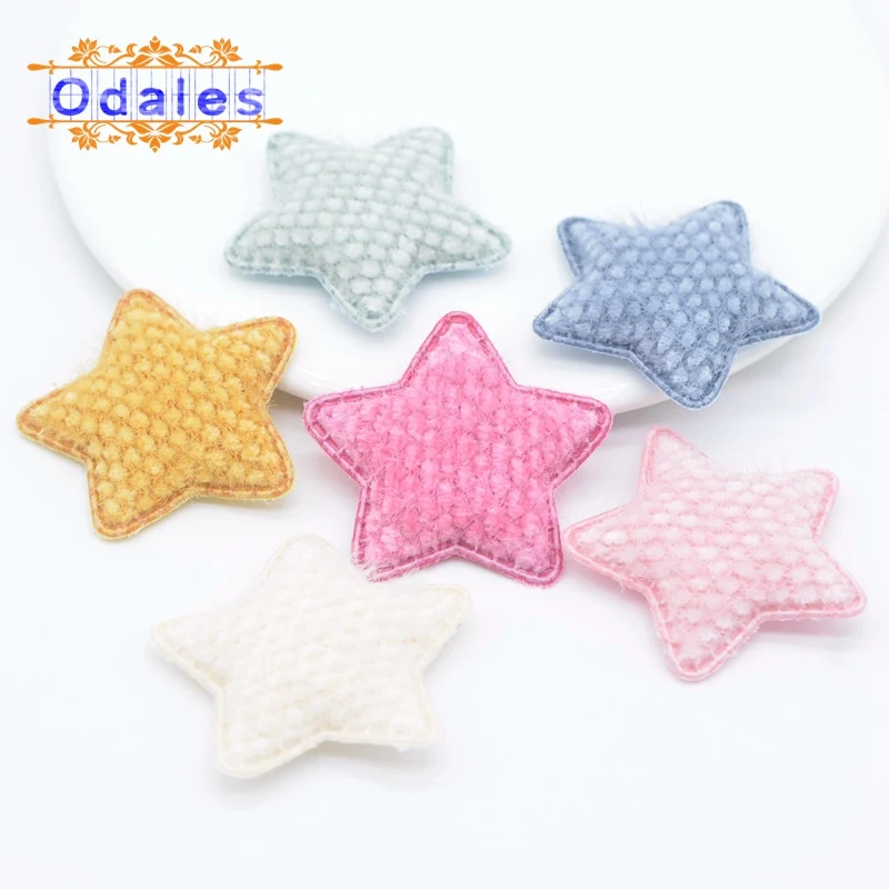

24Pcs/lots Star Shape Soft Fur Corn Grain Padded Patches DIY Crafts Korean Appliques for Clothing Stickers Garment Accessories
