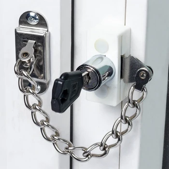 

Window buckle safety aluminum alloy window push-pull lock flat children lock chain anti-theft