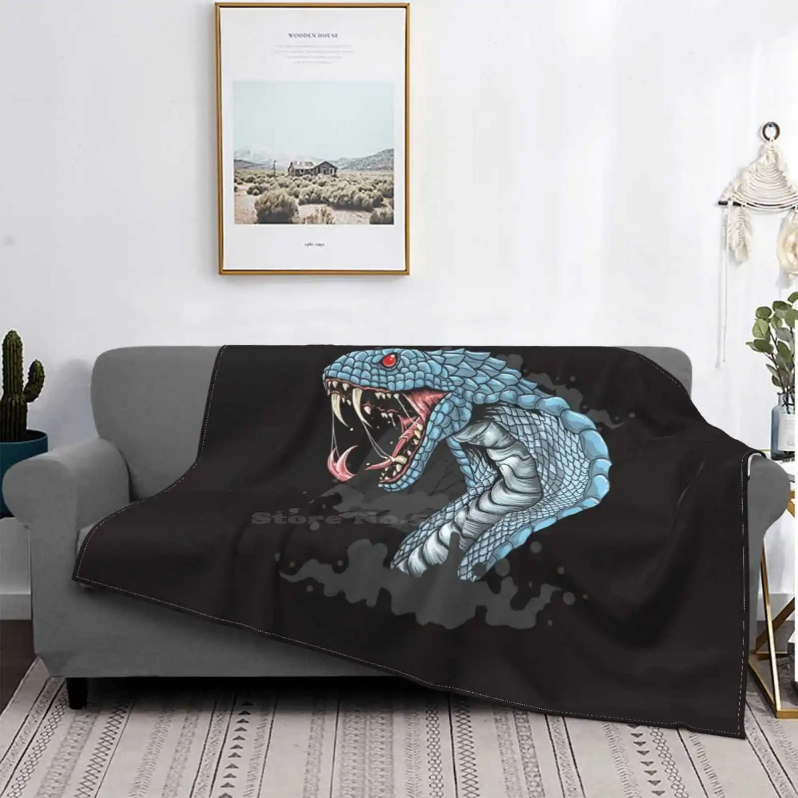 King Head Prezzo Basso Nuova Stampa Novità Moda Morbida Coperta Calda G I Joe Testa Isolata Cartoon Dragon Tattoo Anaconda Pericoloso