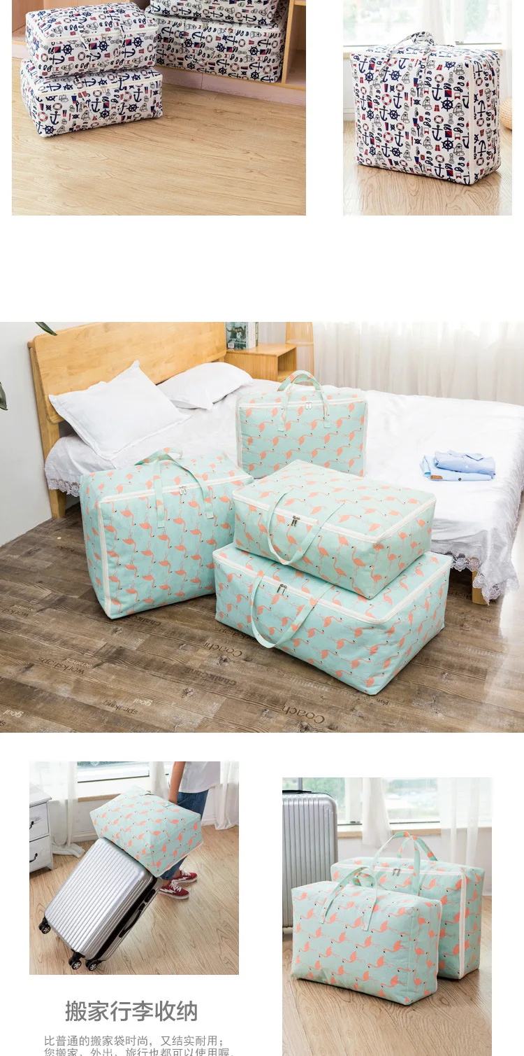 New Style Fabric Moisture-Proof Storage Bag Soft Home Storage Box-Washing Cotton Quilt Bag Home Moving Doggy Bag