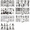 Leaf Nail Stamping Plate Lace Cat Butterfly Skull Line Image Nail Art Image Template Nail Art Plate Manicure Stencils Tools 3