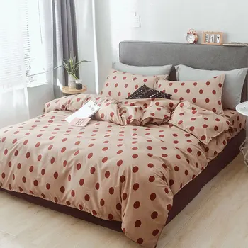 

Dots Printed 4pcs Girl Boy Kid Bed Cover Set Duvet Cover Adult Child Bed Sheet Pillowcase Comforter Bedding Set 61023