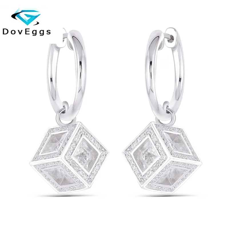 

DovEggs Sterling Solid S925 Center 2.2CTW 6.5mm GH Color Round Moissanite Drop Earrings for Women Anniversary Birthday Gifts