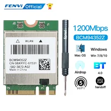 1200Mbps Dual Band BCM94352Z NGFF M.2 Wireless MacOS Hackintosh Wifi Card Bluetooth 4.0 802.11ac Adapter Airdrop Handoff DW1560