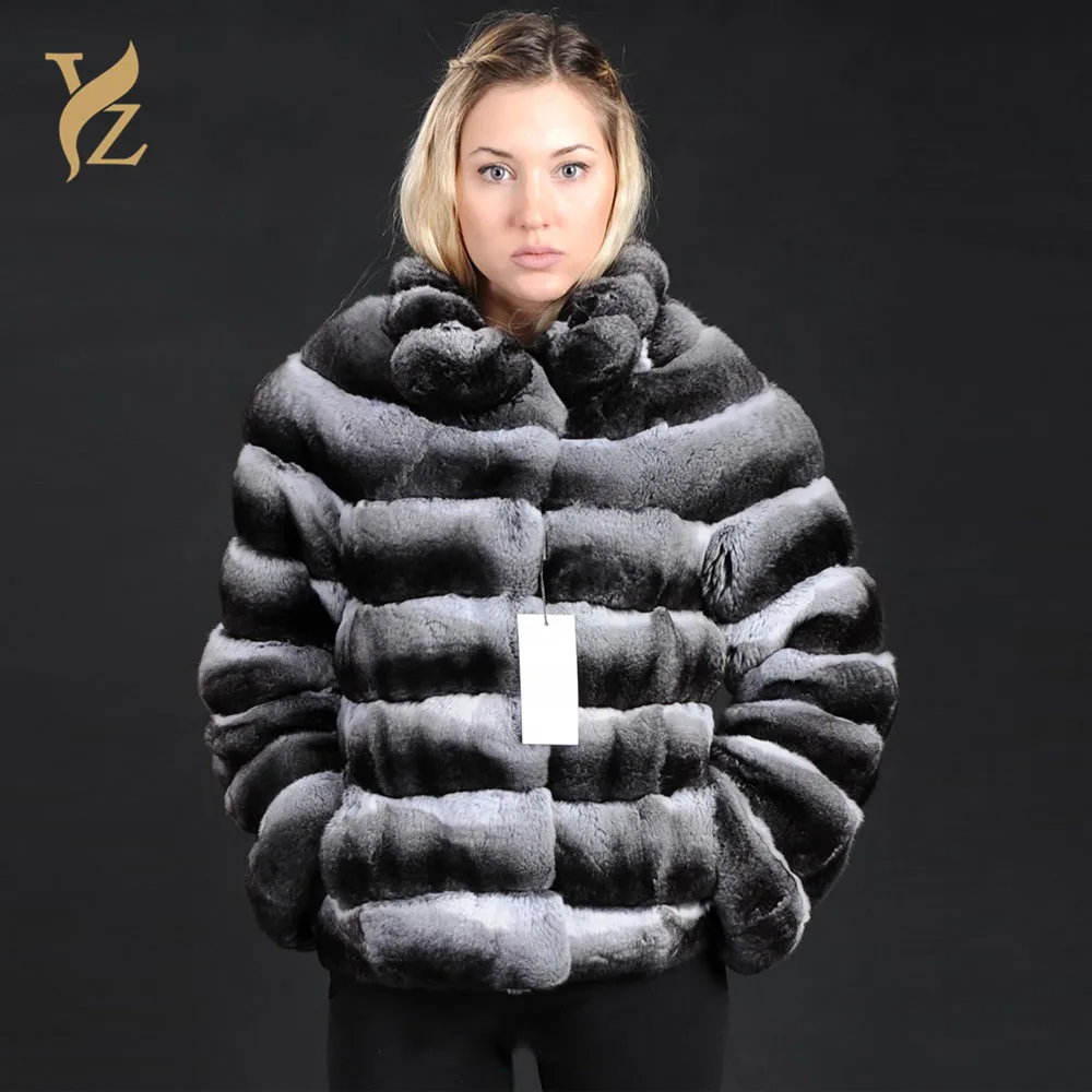 RB-048 YZ. FURTURE шиншилла кролик рекс из кроличьего меха теплая зимняя высококачественная куртка из натуральной кожи женские пальто - Цвет: RB-048