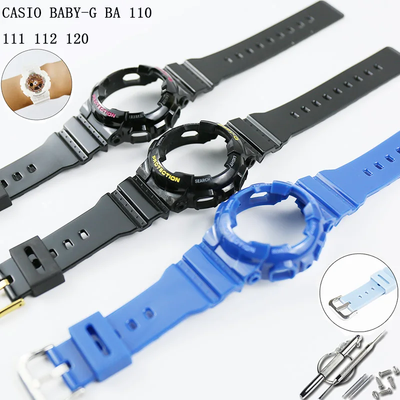 Аксессуары для часов глянцевого Casio resin BABY G BA 110 111 112 120 женский спортивный