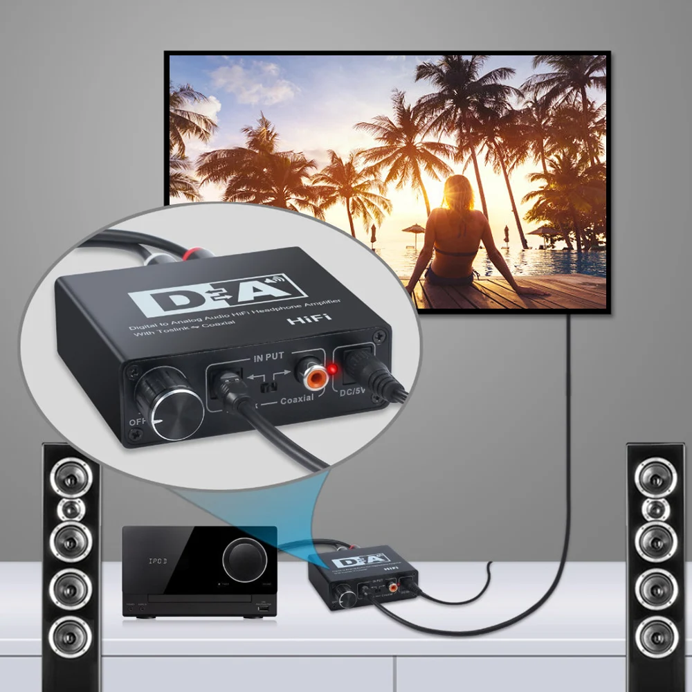 HiFi аудио конвертер цифровой аналоговый волоконный коаксиальный RCA левый правый