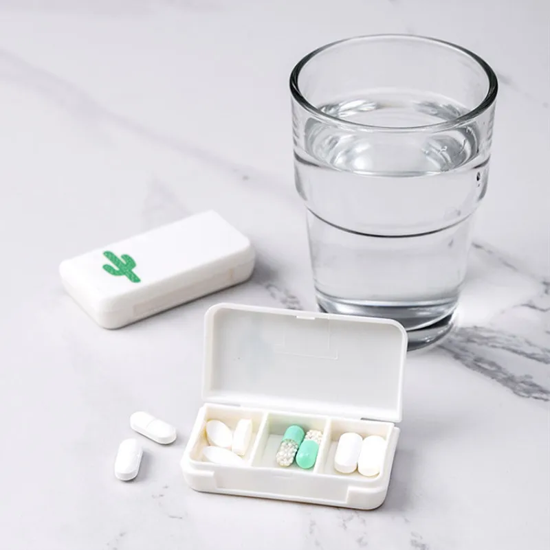 

3 Grids Portable Pill Medicine Box Holder Storage Organizer Tablet Container Dispenser Case Pill Box Splitters for AM PM