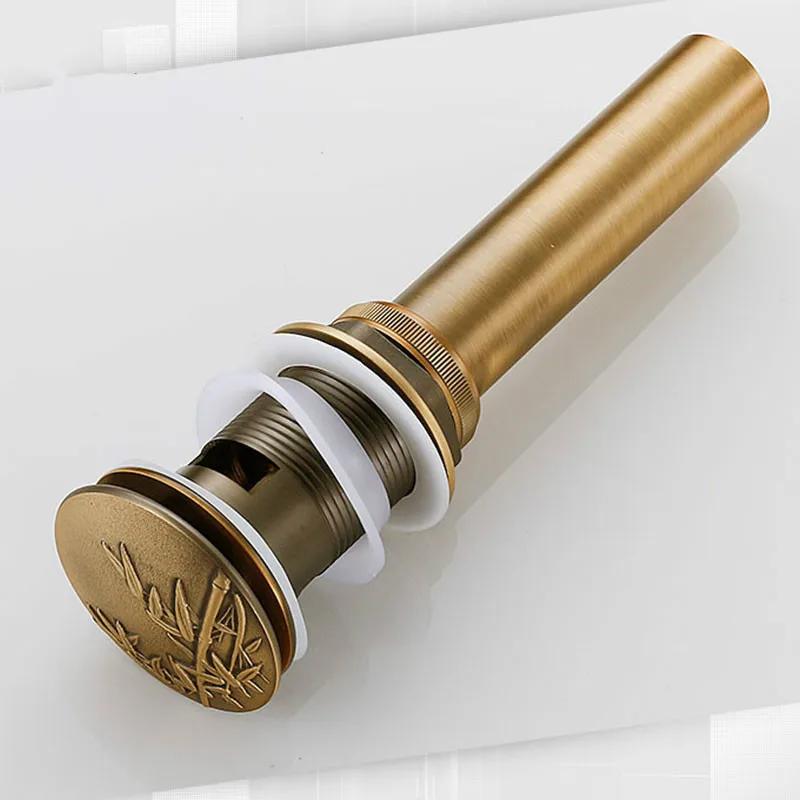 

ZGRK Bathroom Basin Waste Pop Up Antique Brass Sink Drain Art Three Dimensional Carving Basin Water Leakage Bathroom Accessories