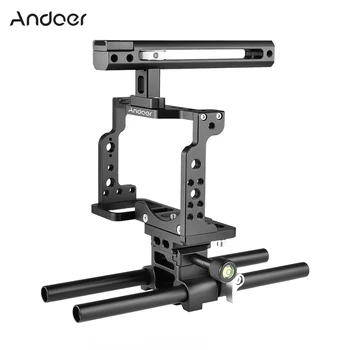 

Andoer C15 Camera Cage + Top Handle + 15mm Rod Baseplate Kit Aluminum Alloy with Cold Shoe Mount for Nikon Z6/Z7 DSLR Camera