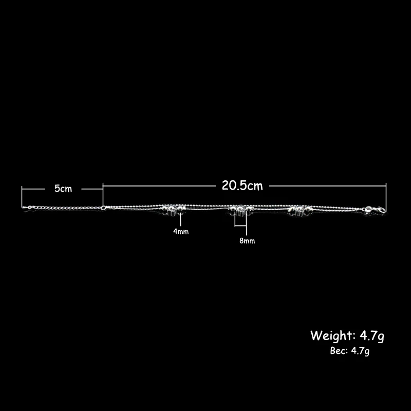 Anklet Bracelets Silver Anklets Ankle Chain New Fashion Plum Blossom Pendant Anklet 925 Sterling Silver Lucky Flower Anklets Women Jewelry Double Layer Foot Chain Bracelets