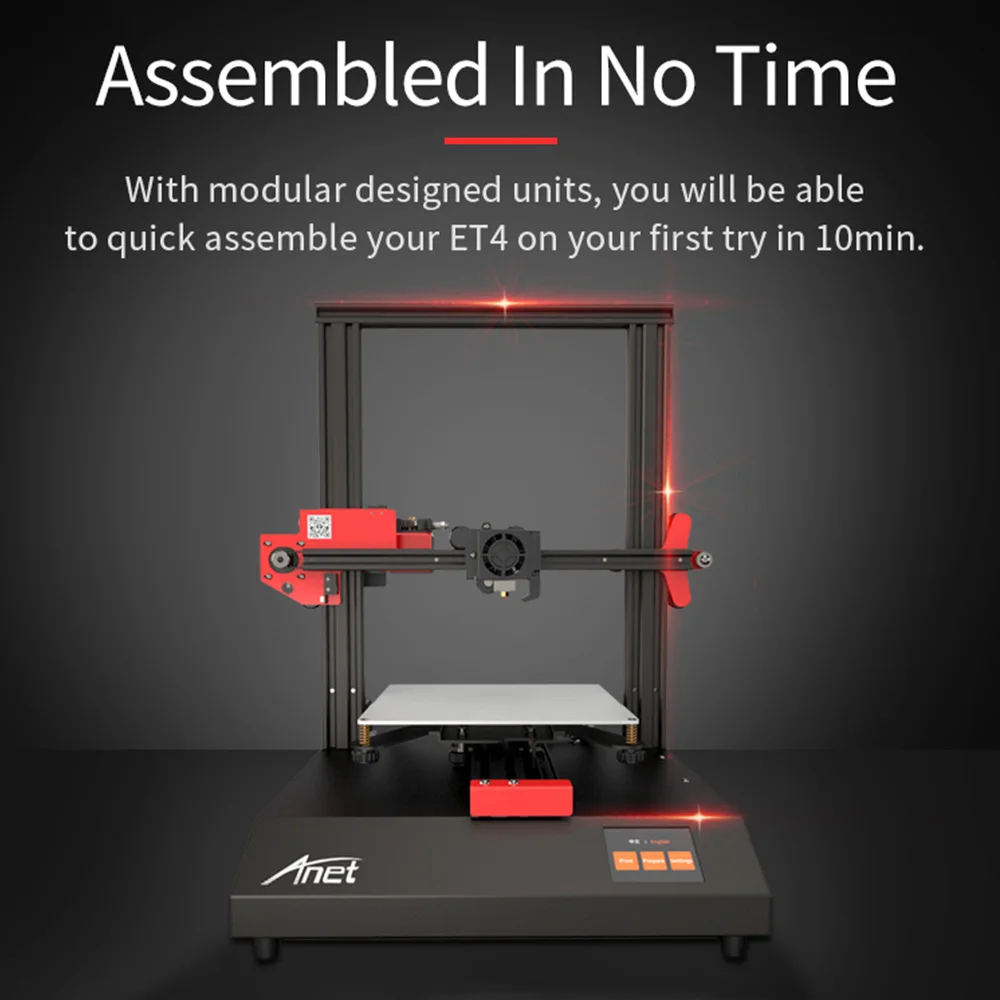 3D принтер Anet ET4/ET4 Pro 10 минут сборки 2 8 дюйма цветной сенсорный экран|3D принтеры| |