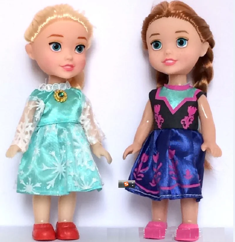 2 шт./набор, принцесса Эльза и Анна, ПВХ фигурки, игрушки с красивой одеждой в цветной коробке, платье можно снять, подарки для детей