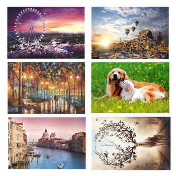 

1000 pieces of paper plane landscape beautiful animation multi-style puzzle Famous Building Starry Sky Landscape