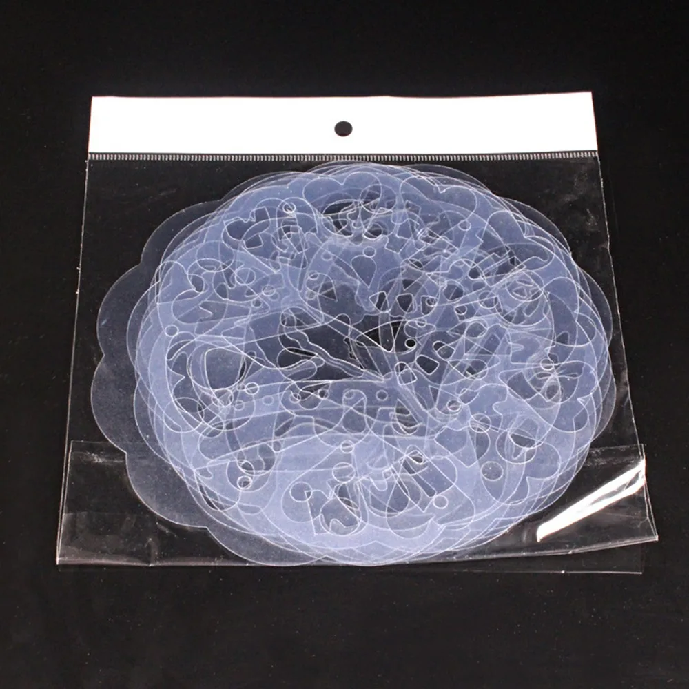 

6 PC Transparent Heart Shape Cake Mold Stencils Wall Hand Painting Pattern Plastic Spray Grain Tools DIY Hollow Design