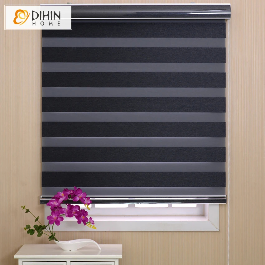 DIHIN HOME новые 92-96% высокие Блэкаут Зебра жалюзи двухслойные роликовые