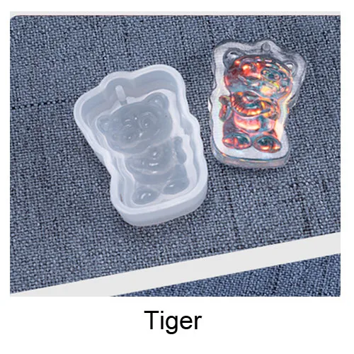 tiger Popular1PC 12 Китайский Зодиак в форме жидкого кремния УФ смолы формы для изготовления ювелирных украшений серьги аксессуары для волос ювелирные изделия инструменты - Цвет: tiger