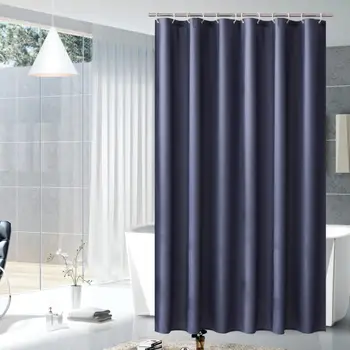 

34 Solid color Shower Curtain Waterproof mildewproof Bath Curtain Rust-Resistant Metal Grommets Top Fabric Shower Curtain