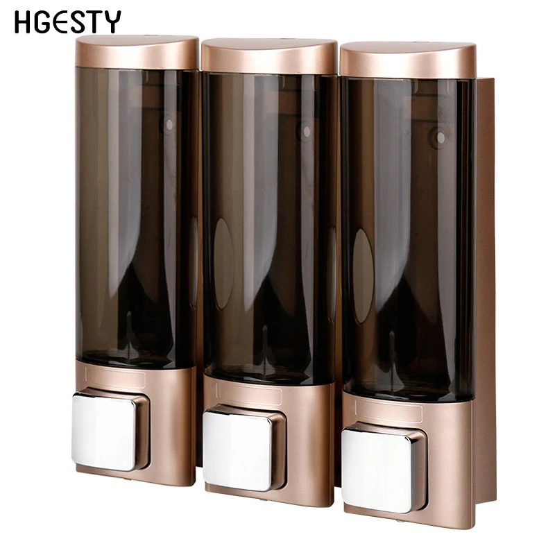Wall Mounted Liquid Soap Dispenser Shampoo Shower Gel Dispensers Triple