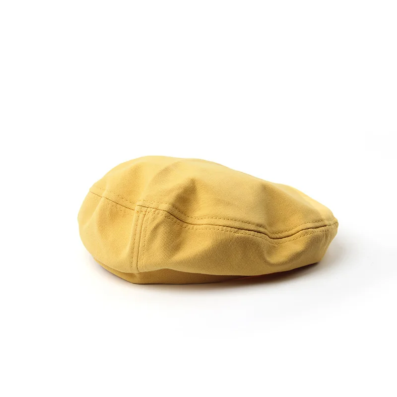 Yellow Модная шапка для девочек, повседневный берет, осенне-зимний берет, Ретро Кепка,, восьмиугольный берет - Цвет: Yellow
