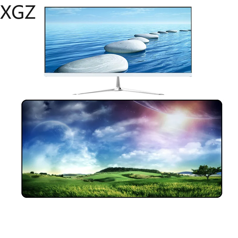 XGZ пользовательский большой коврик для мыши с черными фиксирующими краями белый