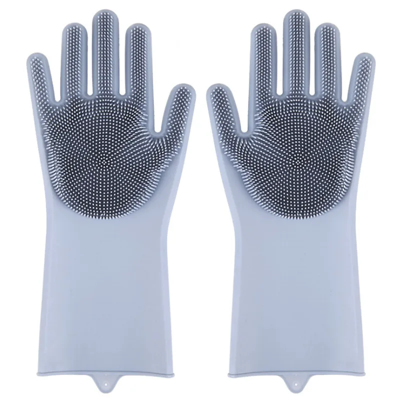 1 Pair Of Kitchen Cleaning Magic Silicone Gloves Household Multifunctional Hand Scrubbing Tool 2PC