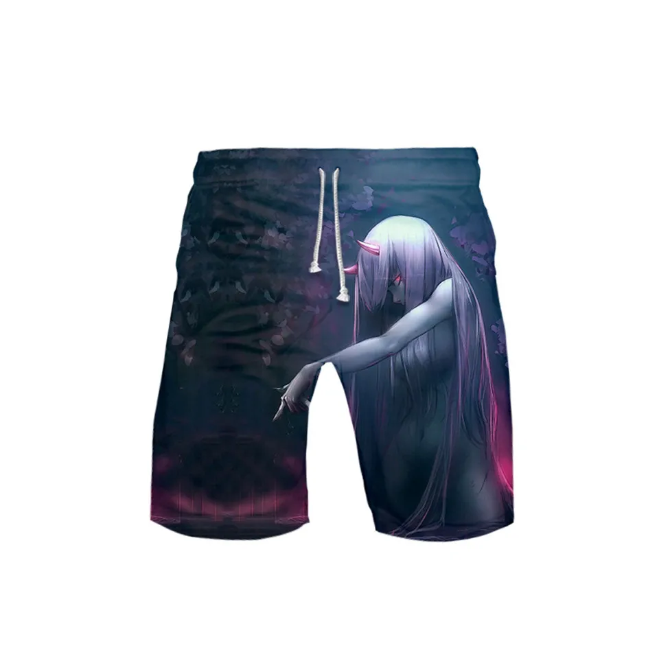 

DARLING in the FRANXX 3D Board Shorts Summer New Quick Dry Beach Swiming Shorts Kids Anime Zero Two Short Pants Beach clothes