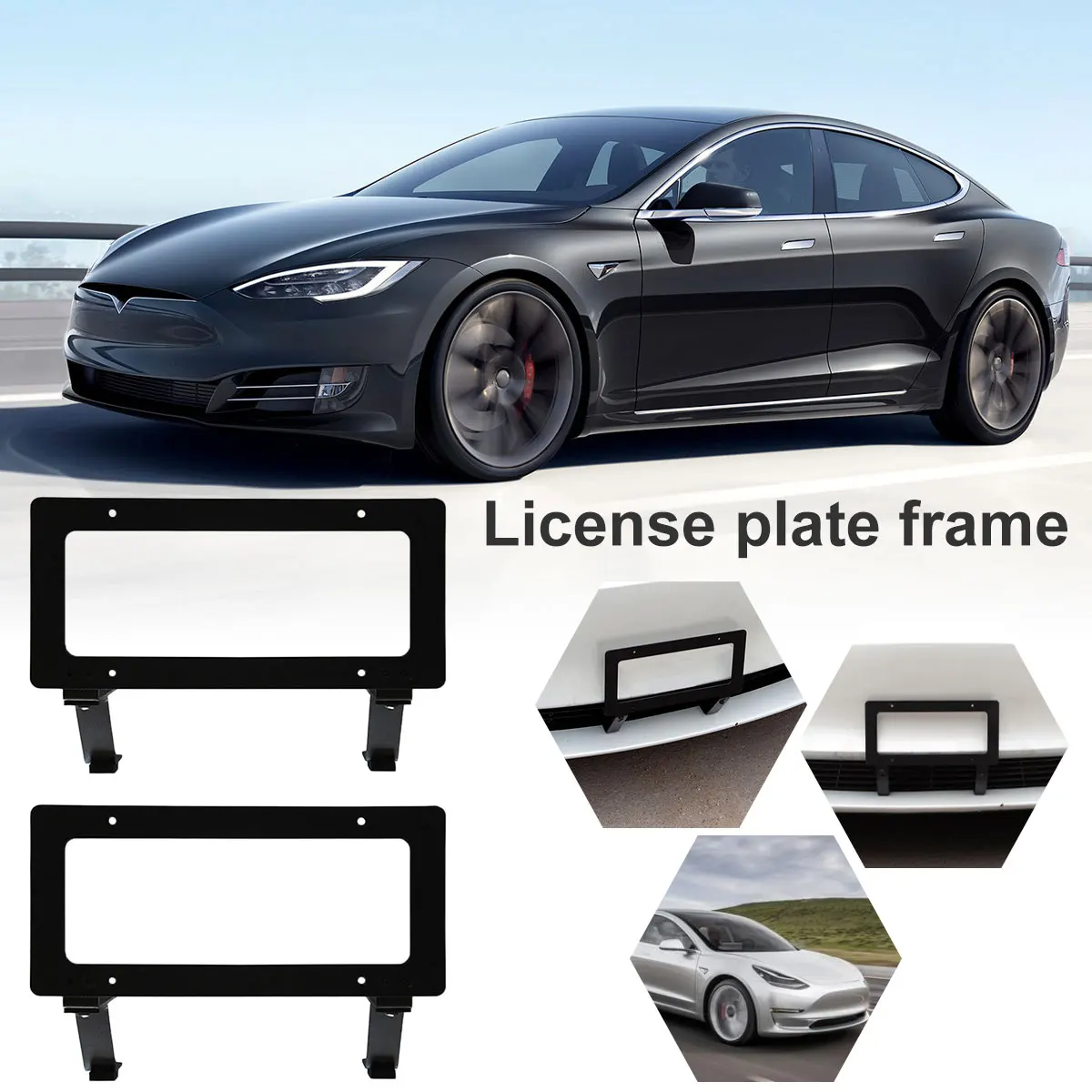 License Plate Frame For Tesla Model 3/y 20172021 Modification Free