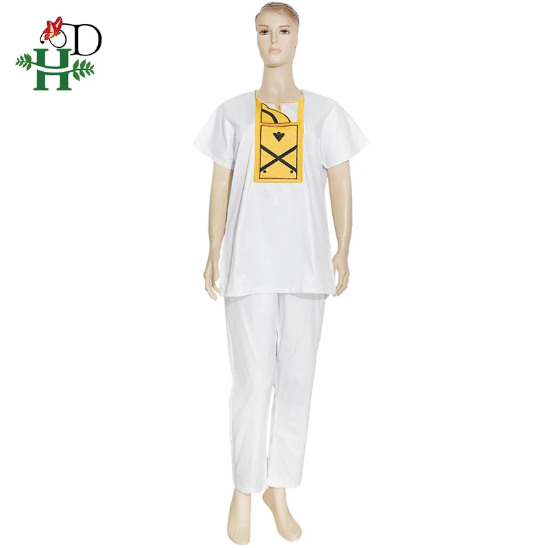 H& D Южноафриканская леди брюки костюм размера плюс женская одежда с коротким рукавом белая футболка традиционная Vetement халат африканская Дашики