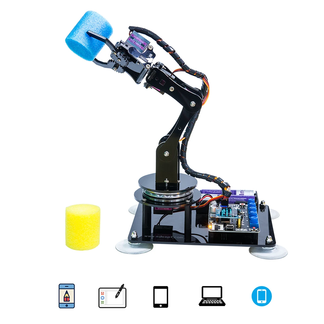 adeept arduino compatible diy 5 dof robotic arm kit stem robot arm kit for arduino uno r3 for children kid educational toys gift programmable toys aliexpress