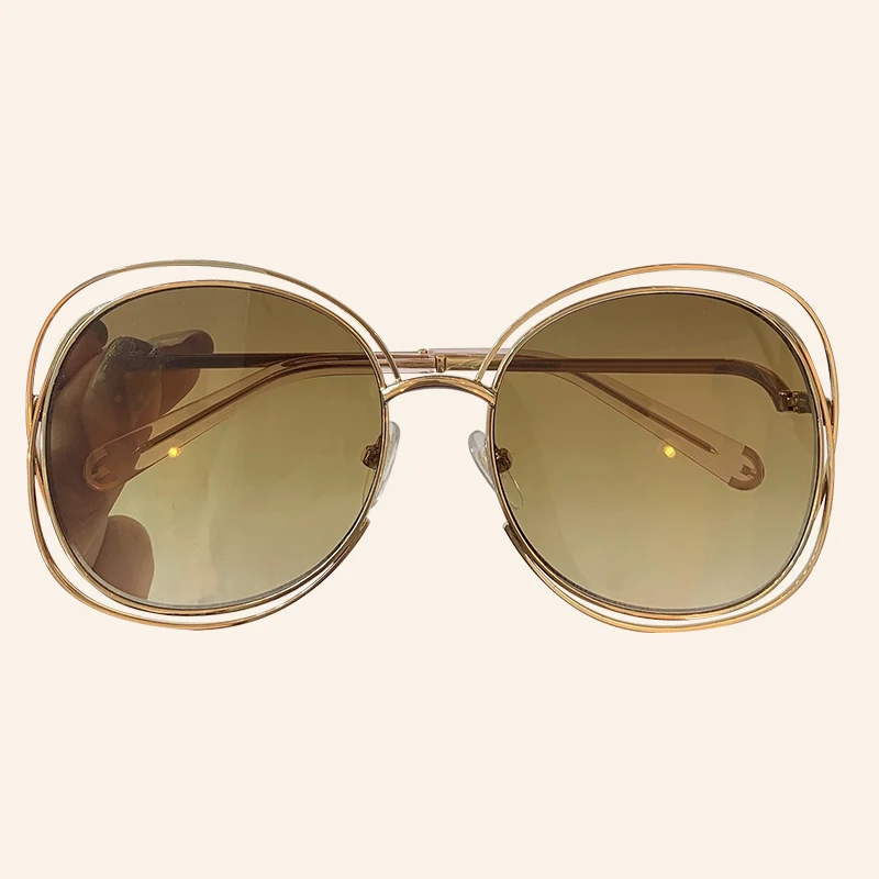 No.3 Sunglasses Брендовые женские солнцезащитные очки с металлической оправой, дизайнерские Круглые Солнцезащитные очки больших размеров UV400 - Цвет линз: No.3 Sunglasses