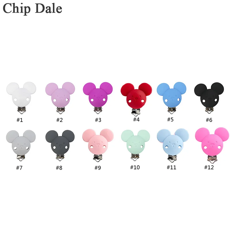 

1pcs Silicone Pacifier Clip For Nipple Infant Baby Mickey Shape Pacifier Holder Metal Dummy Clips Chains
