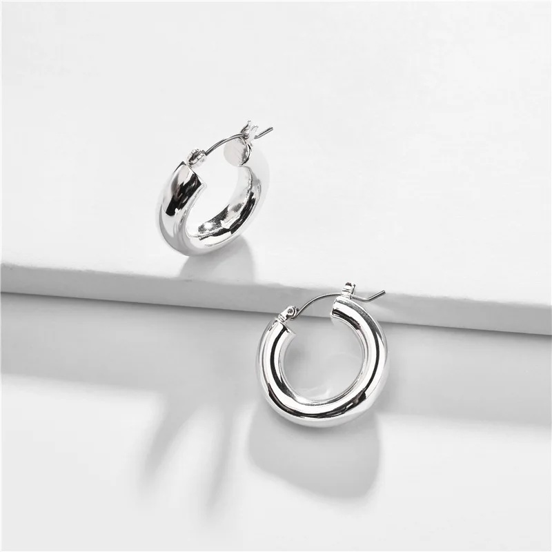 

ZWPON Dainty Mini Shinning Reflective Copper Alloy Hoop Earrings for Woman 2019 NEW Arrive Jewelry