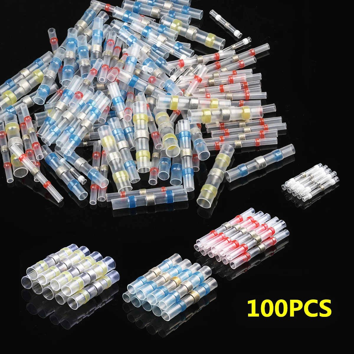 100/детская одежда на рост 80, 50 шт в наборе, Sodering Selvee уплотнение услышать термоусадочная встык клеммы изолированные Водонепроницаемый Электрический кабель с разъемами «мама»