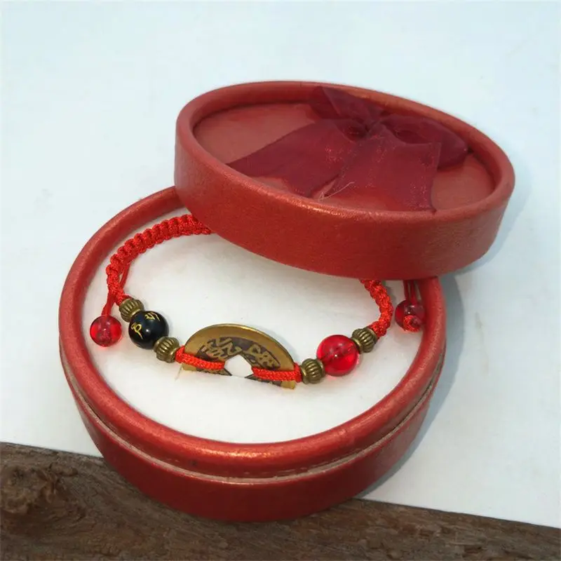

Buddhism Six Words Ancient Coin Kabbalah Red String Bracelet Evil Eye Protection