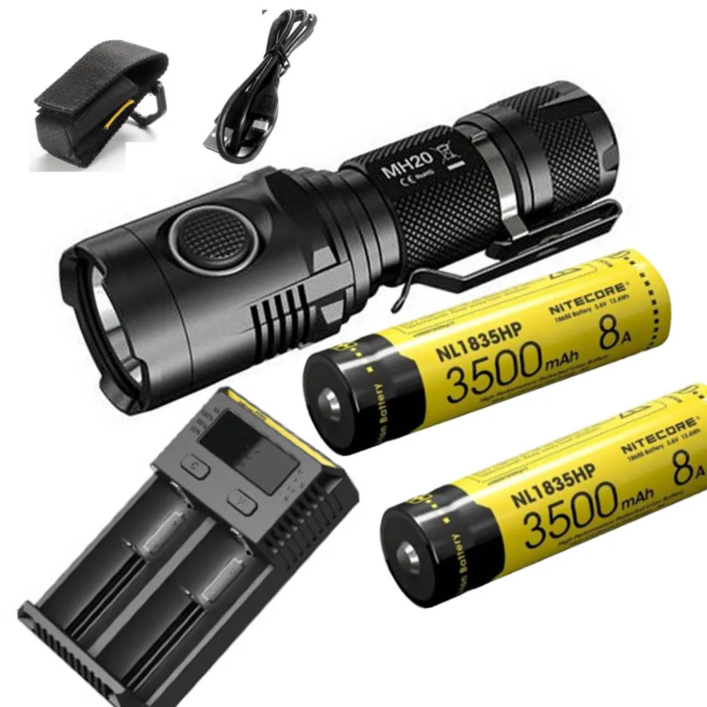 NITECORE MH20 Micro-usb зарядка вспышка CREE XM-L2 U2 Макс 1000 люмен луч бросок 220 м Спорт на открытом воздухе фонарь тактический фонарь