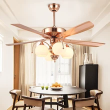 

2020 Post-Modern American style ceiling fans light Silent fancy designed LED Restaurant Living Room Fan lamp with remote control