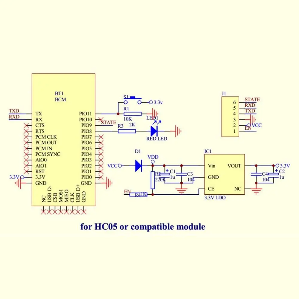 HC05 HC 05 Master Slave 6pin 6 pin анти обратный интегрированный Bluetooth серийный сквозной модуль