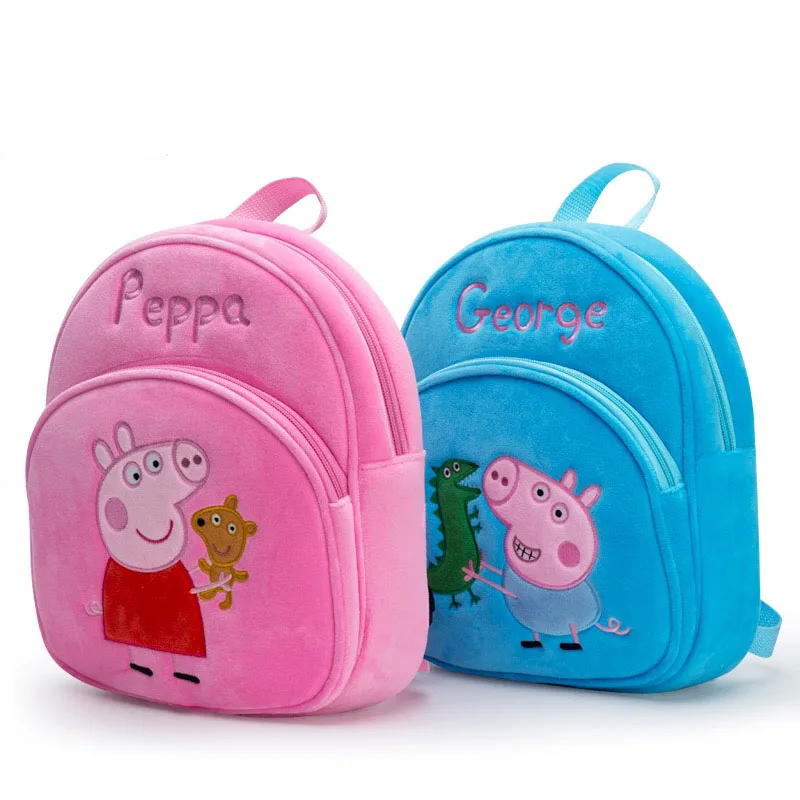 Горячая натуральная Свинка Пеппа Рюкзак PEPPA Джордж плюшевая сумка высокого качества мягкая мультяшная кукла для детей детская игрушка
