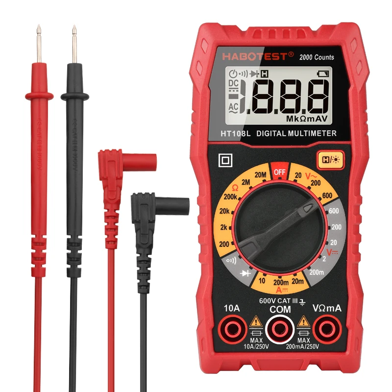 Multimètre HT108 Digital Multimeter Esr Meter AC DC Voltage Current Ohm