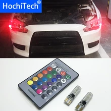 2 шт. T10 W5W светодиодный фонарь для автомобиля RGB с пультом